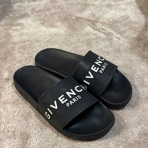 Givenchy Black Logo Slide Sandals